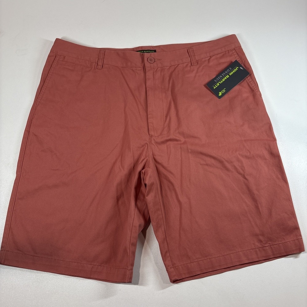 John Bartlett Consensus Shorts Mens Khaki Peach‎ Cotton Golf size 38 Pockets